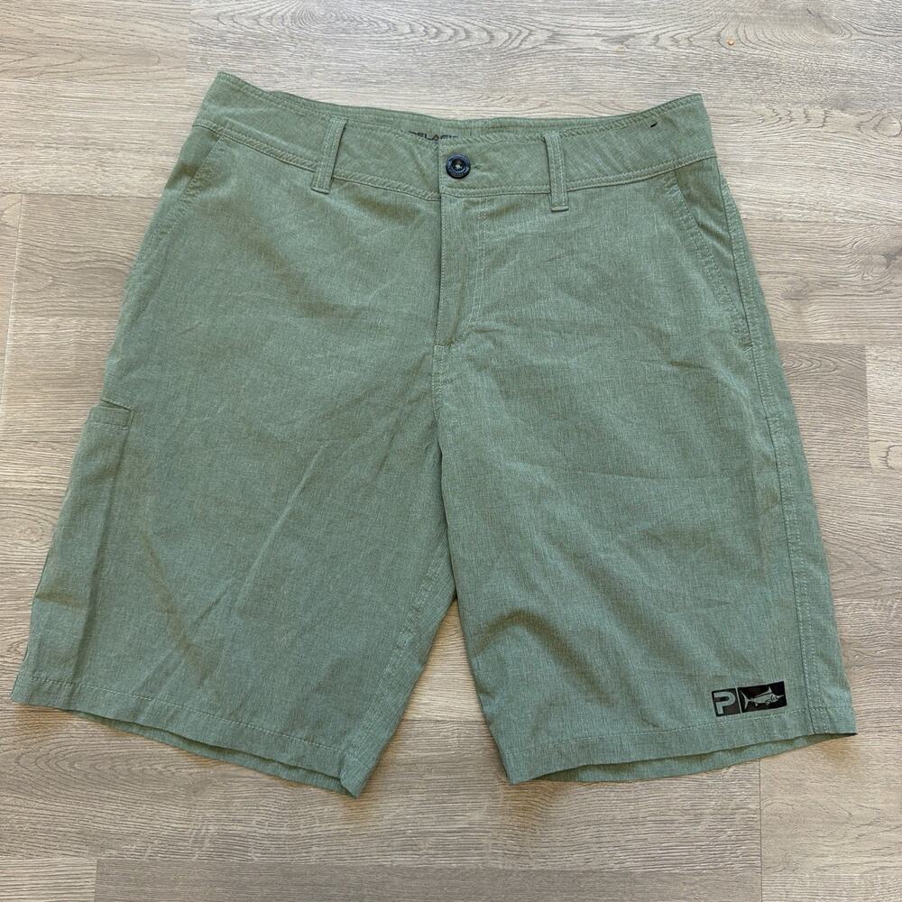 Pelagic Deep Sea Hybrid Shorts Mens 32 Green Fishing Boardshorts Performance